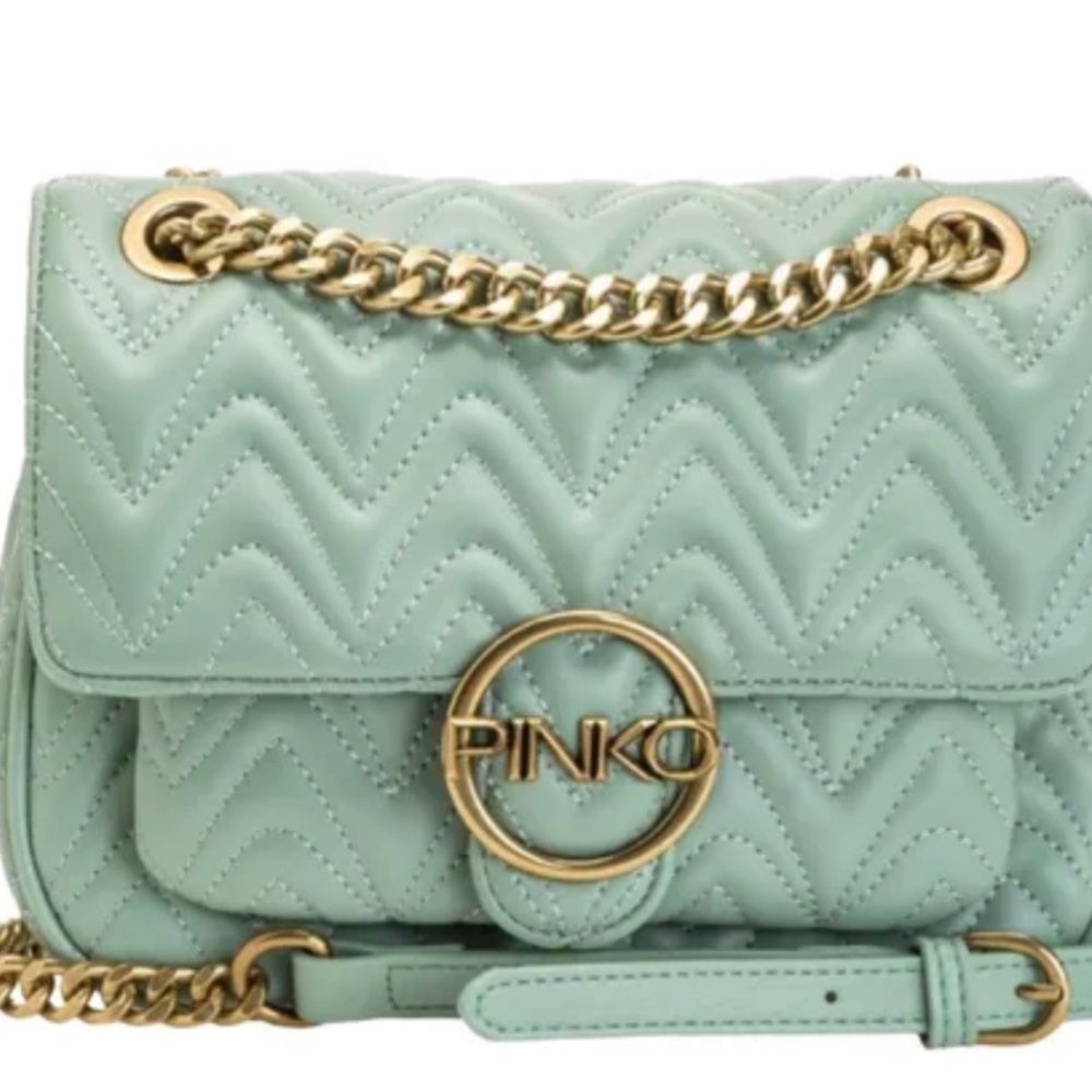 New mint pinko vegan leather crossbody